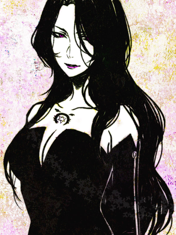 black_dress, black_hair, breasts, dress, fullmetal_alchemist, kouya_(libera), long_hair, lust