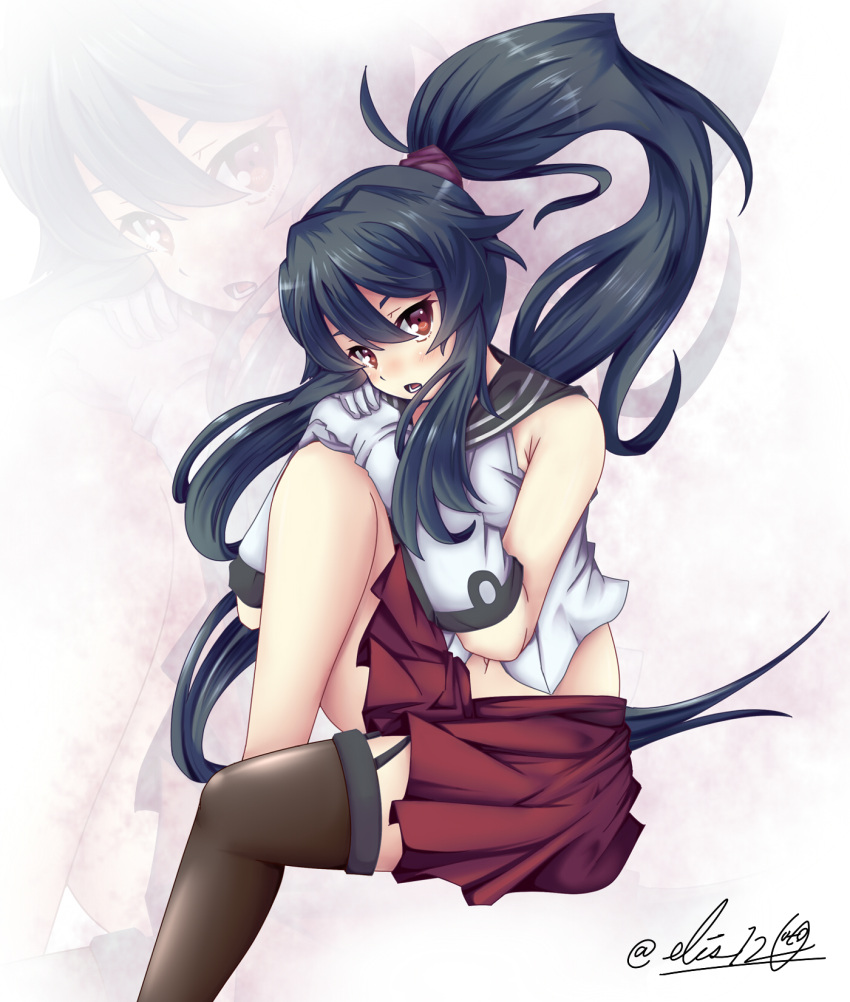 1girl, black_hair, breasts, eris_120, gloves, highres, kantai_collection, long_hair