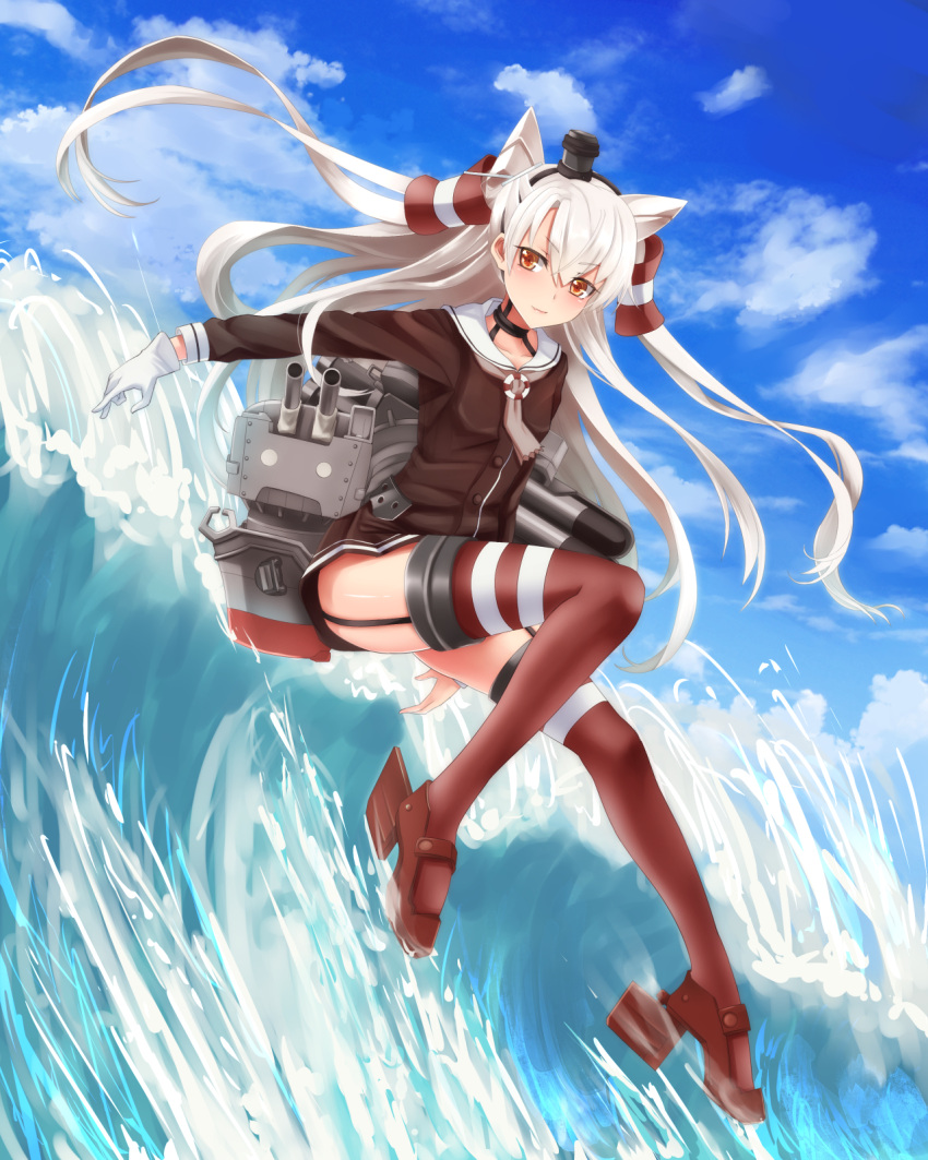 1girl, amatsukaze_(kantai_collection), brown_eyes, garter_straps, highres, kantai_collection, lasts, long_hair