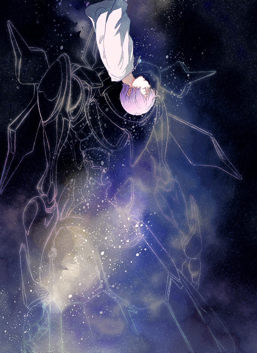 1boy, albion_(captain_earth), arashi_teppei, captain_earth, closed_eyes, dual_persona, itumu, mecha