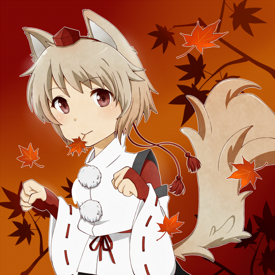 1girl, :>, animal_ears, bridal_gauntlets, chairoino_ino, clenched_hands, detached_sleeves, gradient