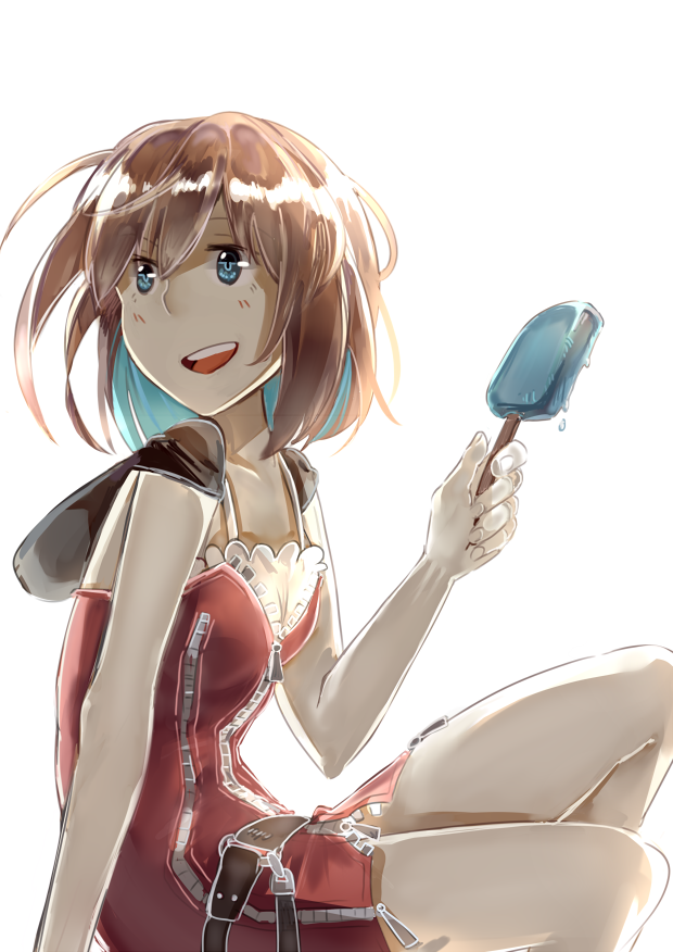 1girl, blue_eyes, brown_hair, hood_down, kairi, kingdom_hearts, kingdom_hearts_ii, multicolored_hair