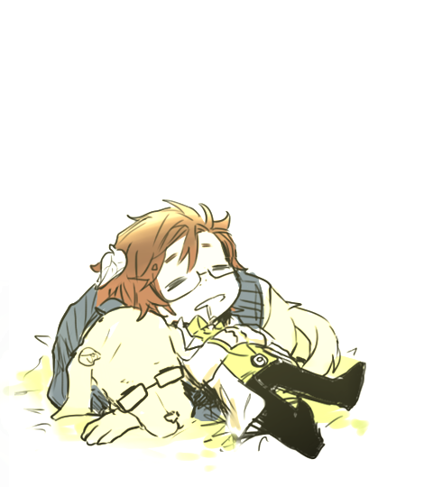 1boy, brown_hair, closed_eyes, dog, freckles, glasses, jack_bright, kain_pathos_crow