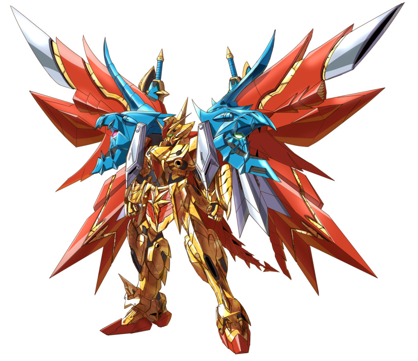 gundam, highres, mecha, no_humans, sd_gundam, sd_gundam_gaiden, simple_background, solo