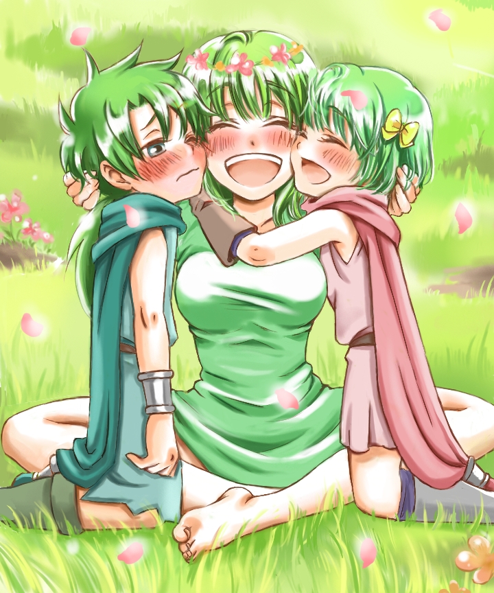 aqua_eyes, armlet, blush, bow, bracelet, cape, cheek_to_cheek, crown
