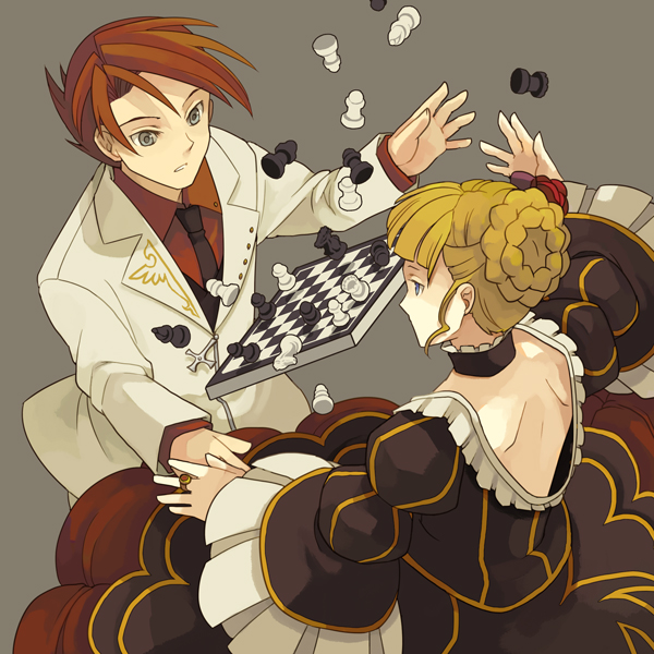 beatrice, chess, kokuzu, simple_background, umineko_no_naku_koro_ni, ushiromiya_battler