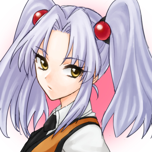 1girl, hair_ornament, hazuki_(nyorosuke), hoshino_ruri, kidou_senkan_nadesico, necktie, silver_hair, solo