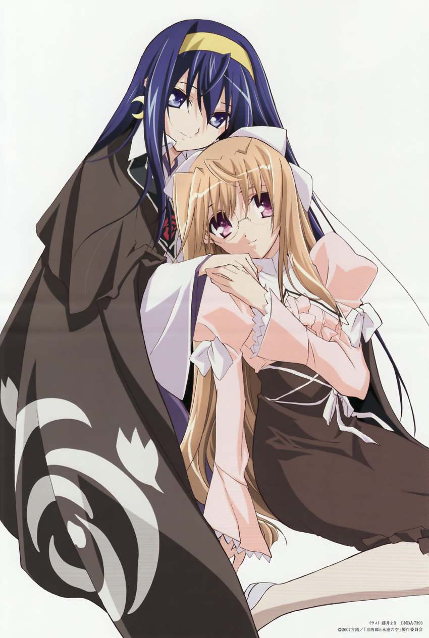 absurdres, blue_hair, bow, cloak, crescent_moon, earrings, flower, frills