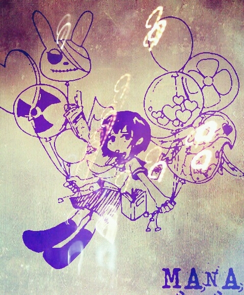 1girl, balloon, bandage_over_one_eye, book, character_name, chimera_(coppelion), coppelion, floating