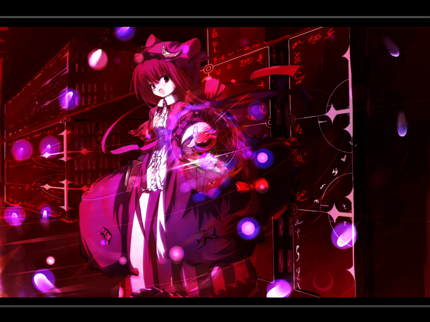 1girl, :o, book, crescent, dress, horoyoi_kitsune, long_hair, magic