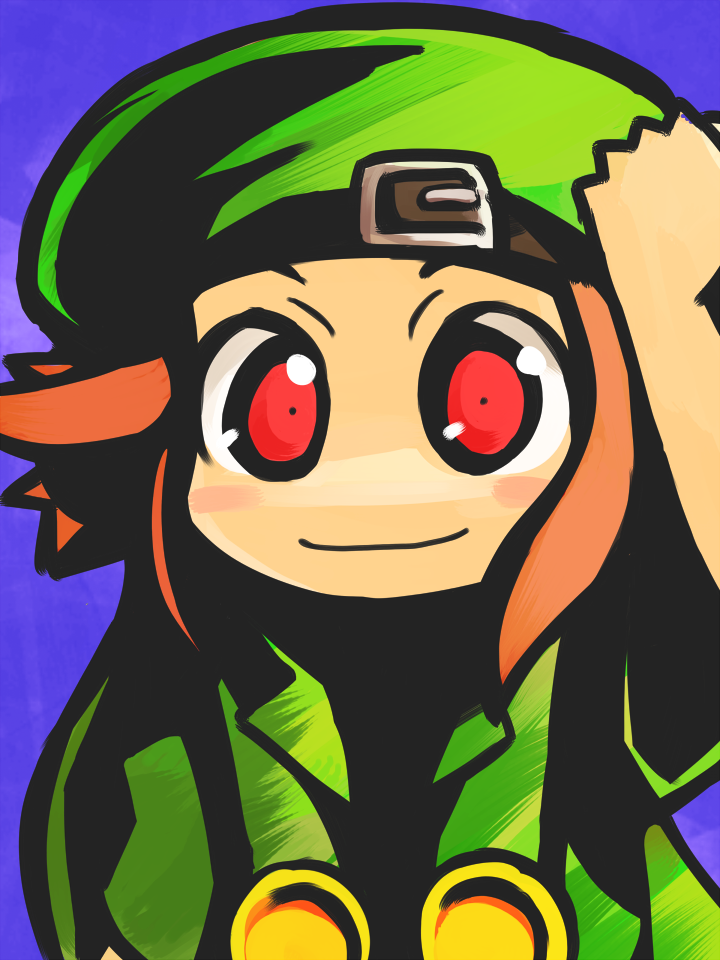 1girl, animal_ears, character_request, dog_ears, hat, kudryavka_(ray-kudryavka), no_nose, orange_hair