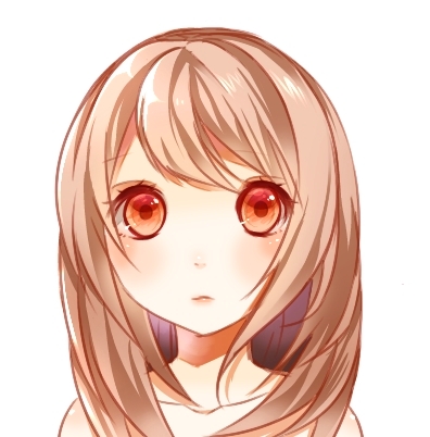 1girl, bangs, blush, brown_hair, close-up, furantyanremiria, long_hair, looking_at_viewer, lowres, original, red_eyes, solo, swept_bangs