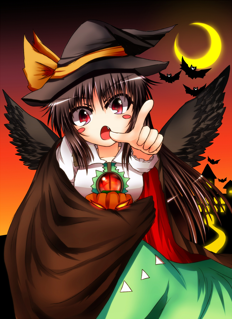 >:o, 1girl, :o, amiru9, bat, blush_stickers, cape, castle