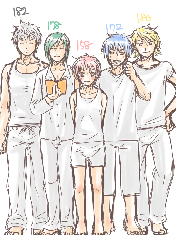 5boys, barefoot, blonde_hair, blue_hair, blush, book, boy, boys, closed_eyes, feet, green_hair, hiro_(usukawa), male, pink_hair, plaster, shota, silver_hair, smile, smirk, take_your_pick, toes, usukawa_(artist), yaoi