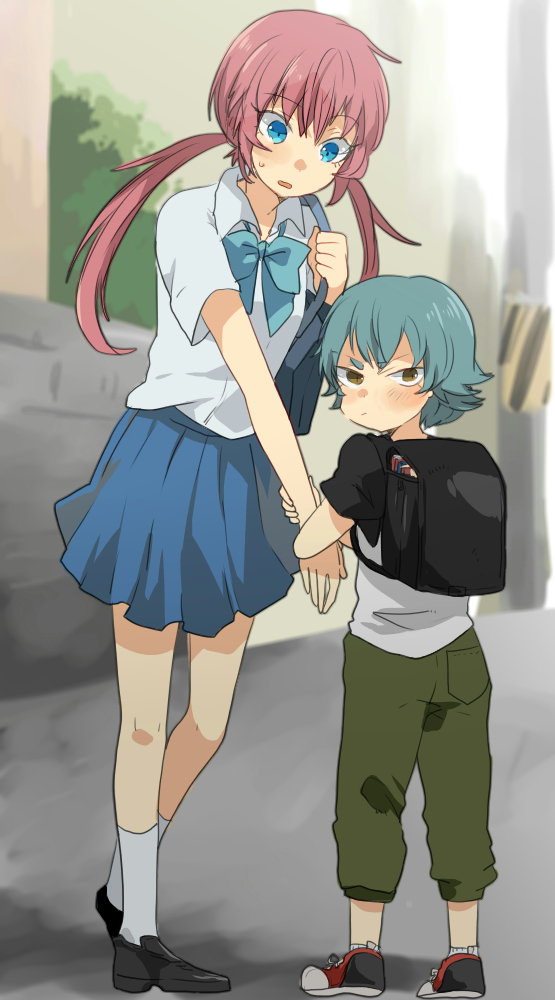 2boys, aqua_hair, blue_eyes, blush, crossdressinging, inazuma_eleven_(series), inazuma_eleven_go, kariya_masaki