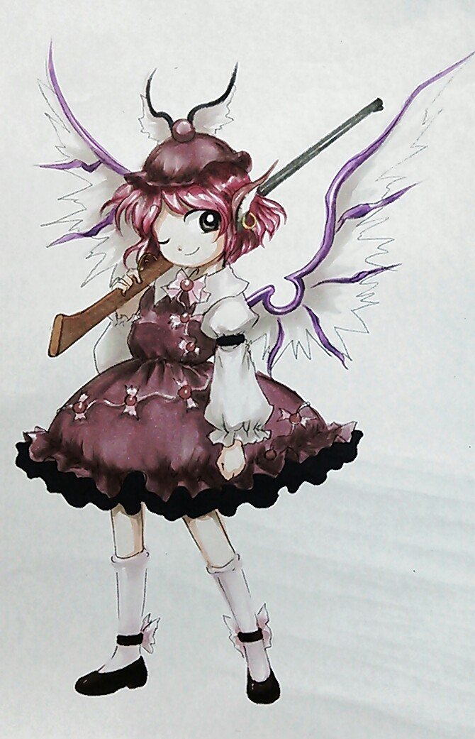 1girl, animal_ears, dress, earrings, grey_eyes, gun, hat, jewelry