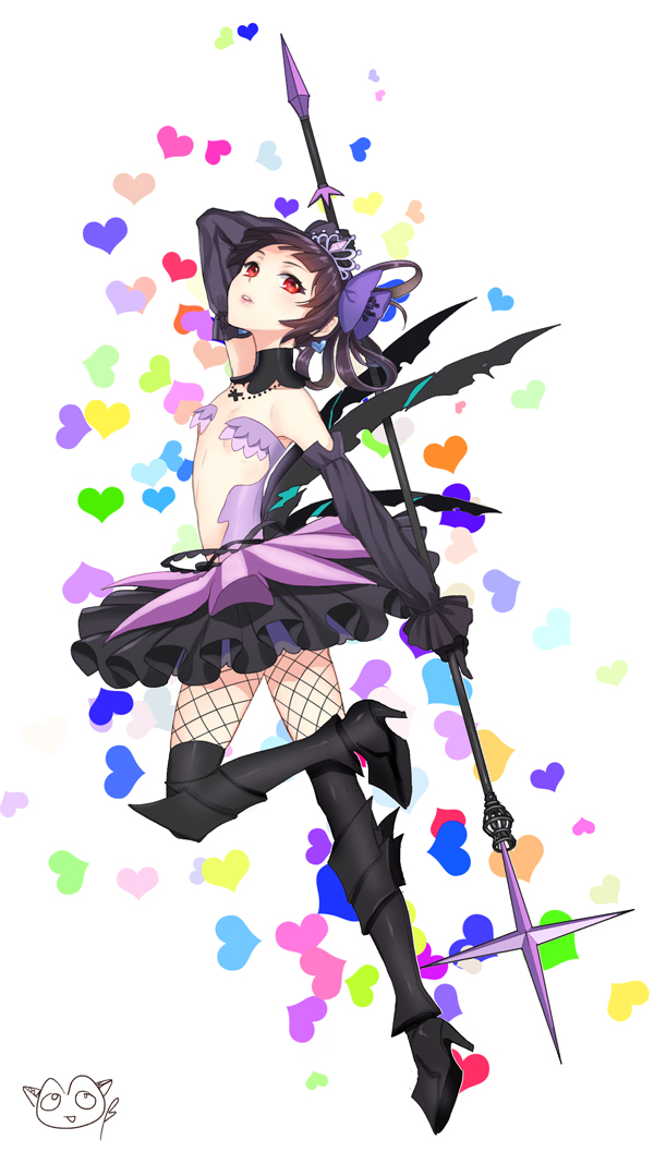 1girl, armor, black_gloves, black_hair, black_princess, black_skirt, blush, boots