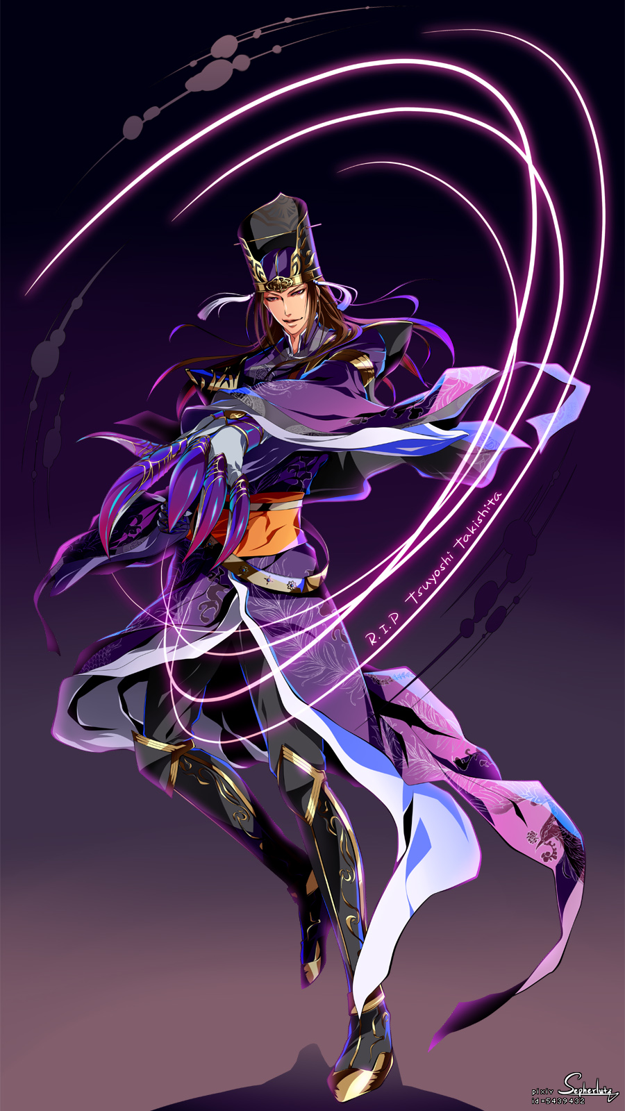 1boy, chinese_clothes, claws, hat, highres, long_hair, seklutz, shin_sangoku_musou