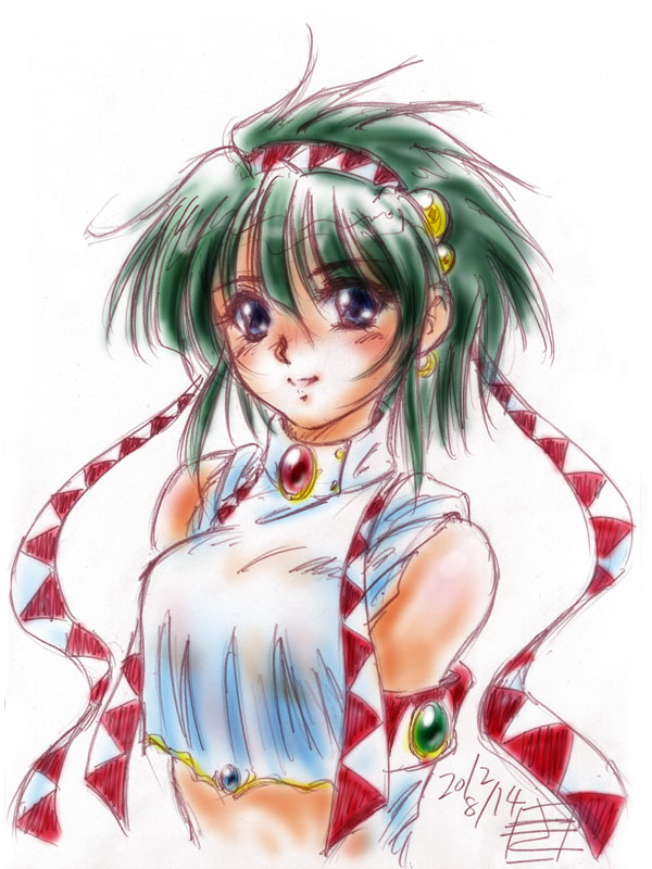 annet_myer, dark_skin, el_viento, green_hair, sega, white_legwear