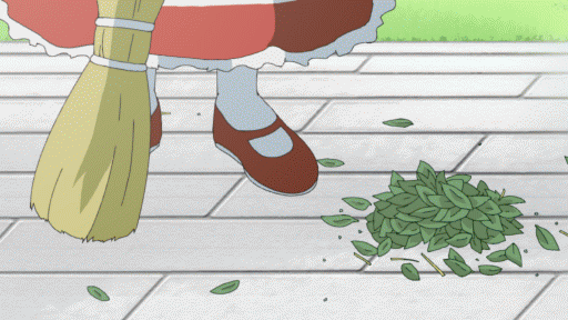 1girl, animated, animated_gif, ascot, black_hair, blush, bow, box