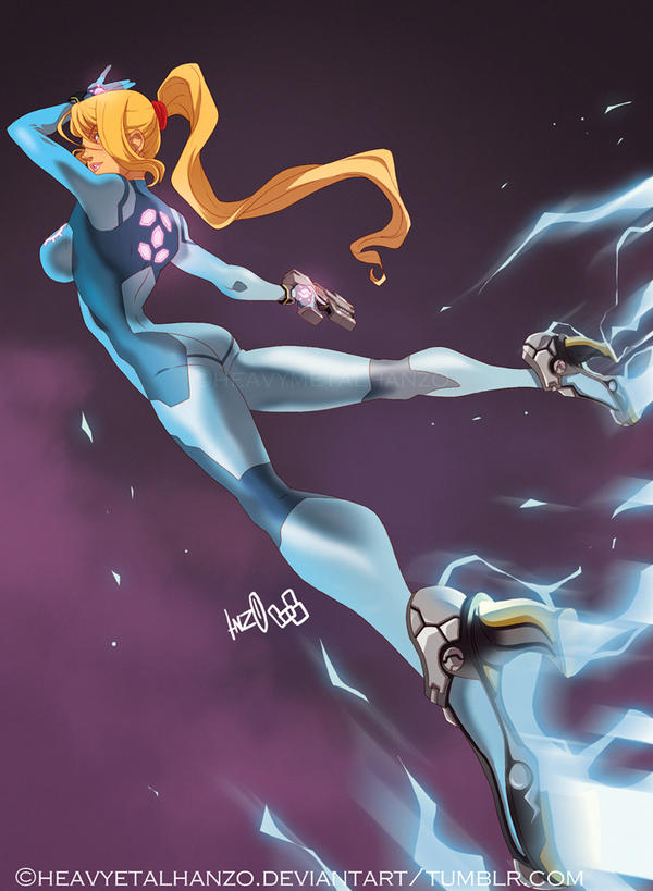 blonde_hair, blue_eyes, bodysuit, gloves, gun, high_heels, long_hair, metalhanzo