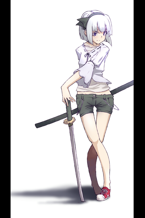 aya_shachou, bangs, blunt_bangs, bob_cut, casual, contemporary, irodori_shachou, konpaku_youmu