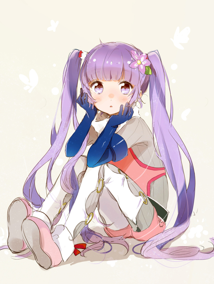 flower, fly_333, gloves, long_hair, purple_hair, sophie_(tales), tales_of_(series), tales_of_graces