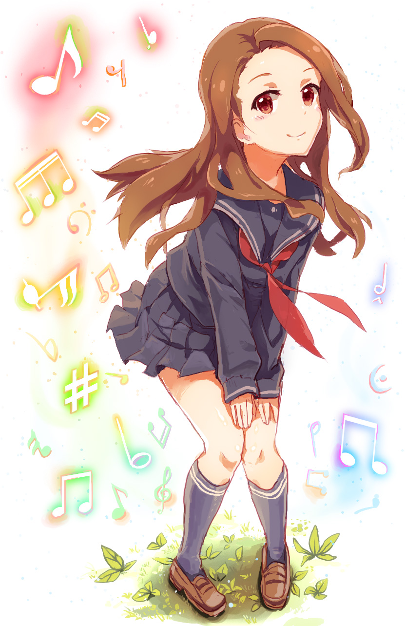 brown_eyes, brown_hair, eikura_(matti), highres, idolmaster, long_hair, minase_iori, musical_note