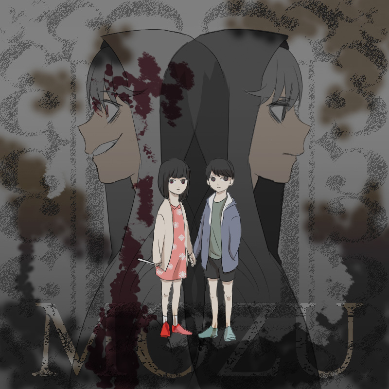 2boys, black_hair, blood, brothers, hiro26, hoodie, mozu, multiple_boys
