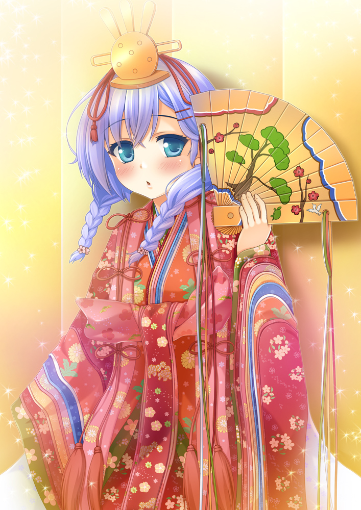 1girl, blush, braid, girlfriend_(kari), long_hair, looking_at_viewer, murakami_fumio, sakura_yayoi