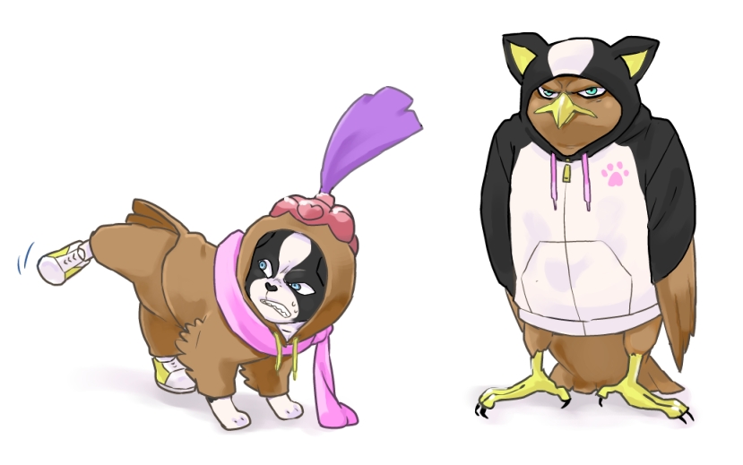 animal_costume, aoi_(dizzy), bird, bird_costume, cosplay, costume_switch, dog, dog_costume