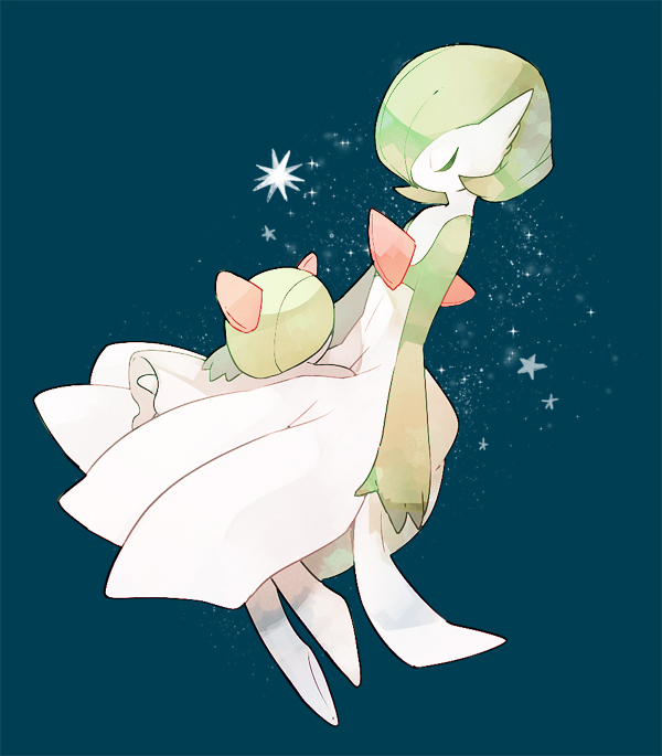 closed_eyes, gardevoir, no_humans, nokisita3412, pokemon, pokemon_(creature), ralts