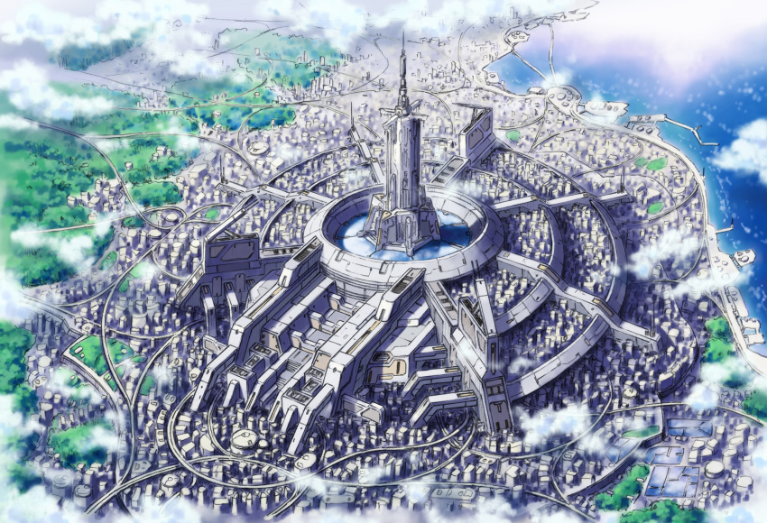 castle, citadel, city, from_above, highres, no_humans, original, tomaknights