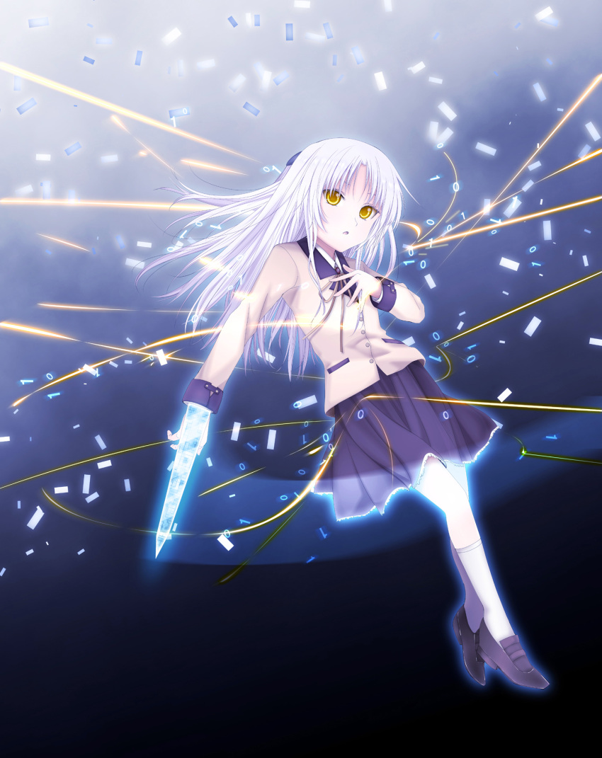 1girl, angel_beats!, blazer, confetti, hand_sonic, highres, long_hair, revision