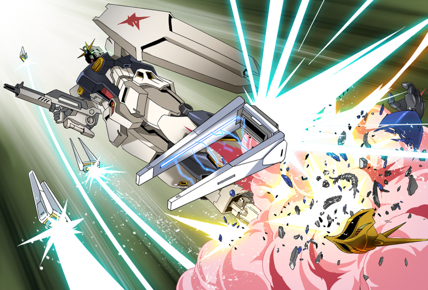 battle, beam_rifle, char's_counterattack, death, destruction, energy_gun, explosion, fin_funnels