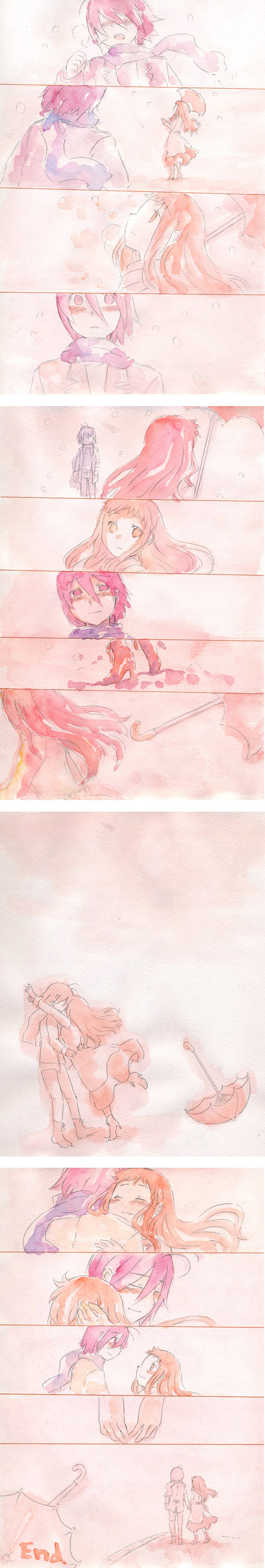 1boy, 1girl, absurdres, akatsuki_(ojamajo_doremi), coat, comic, fiaria02, glomp