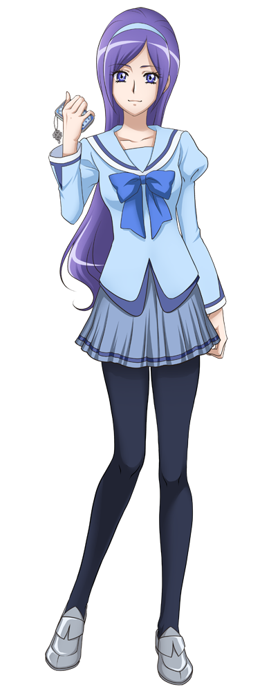 1girl, aono_miki, black_legwear, blue_eyes, blue_shirt, blue_skirt, eyelashes, fresh_precure!