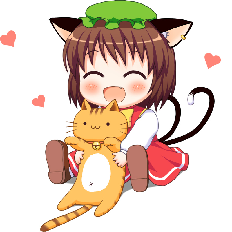 1girl, :3, animal_ears, bebelona, bell, bell_collar, brown_hair, cat