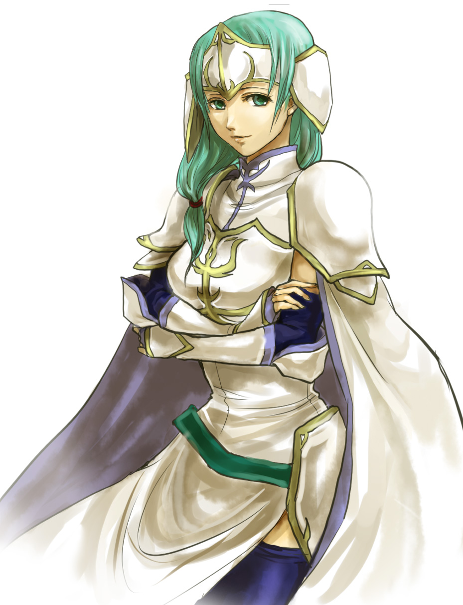 cape, crossed_arms, fingerless_gloves, fire_emblem, fire_emblem:_souen_no_kiseki, fire_emblem_path_of_radiance, gloves, green_eyes