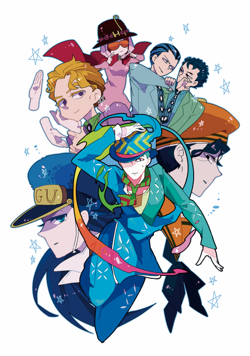 2girls, boys, formal, fuku_45, hat, holly_joestar-kira, jojo_no_kimyou_na_bouken, jojolion