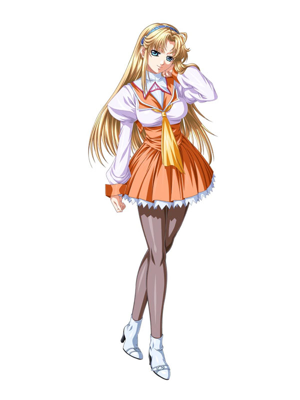 1girl, blonde_hair, blue_eyes, happy_princess, lieselotte_von_rozencrone, pantyhose, yokota_mamoru