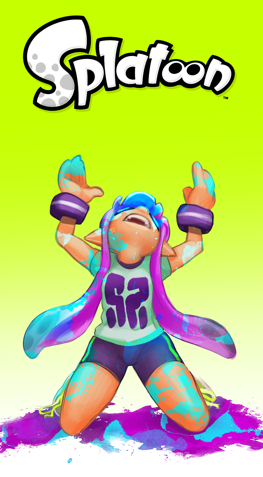 1girl, arms_up, artist_request, bike_shorts, gym_uniform, highres, kneeling, open_mouth