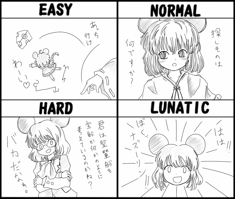 bad_id, chart, cheese, cosplay, disney, mickey_mouse, monochrome, mouse_ears, muska, muska_(cosplay), nazrin, parody, shiki_shaku, tail, tenkuu_no_shiro_laputa, touhou, translated, translation_request