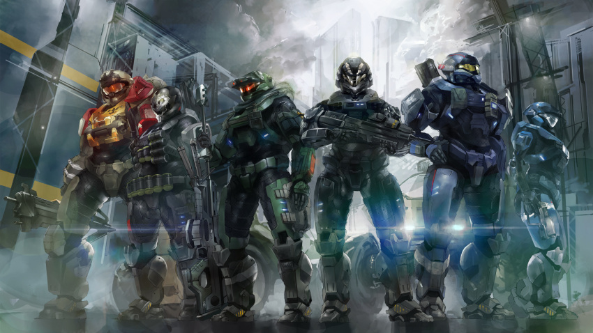 armor, assault_rifle, building, carter-a259, catherine-b320, cityscape, emile-a239, gear_(zcjx999)