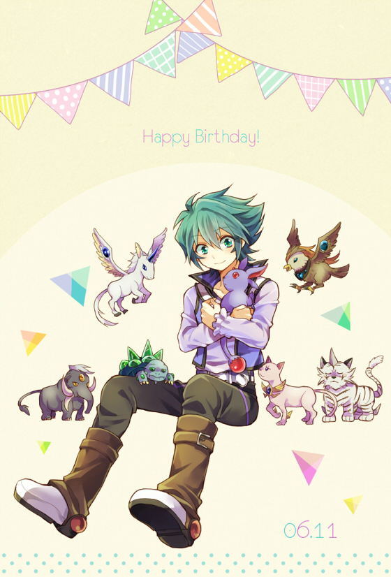 1boy, blue_eyes, closed_eyes, crystal_beast_amber_mammoth, crystal_beast_amethyst_cat, crystal_beast_cobalt_eagle, crystal_beast_emerald_tortoise, crystal_beast_ruby_carbuncle