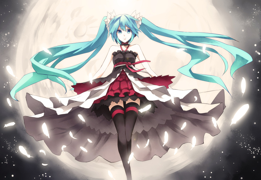 1girl, 7th_dragon, 7th_dragon_2020, aqua_eyes, aqua_hair, floating_hair, hatsune_miku, highres