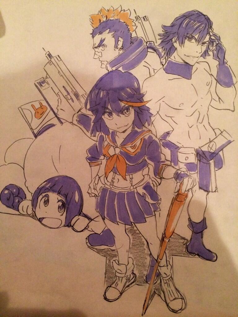 2boys, 2girls, abs, alternate_costume, back-to-back, bandaid, bandaid_on_nose, belt