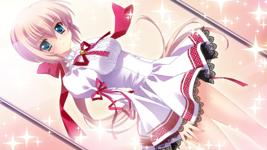 1boy, blue_eyes, bow, bowtie, brown_hair, crossdressinging, cube_(alma), dutch_angle