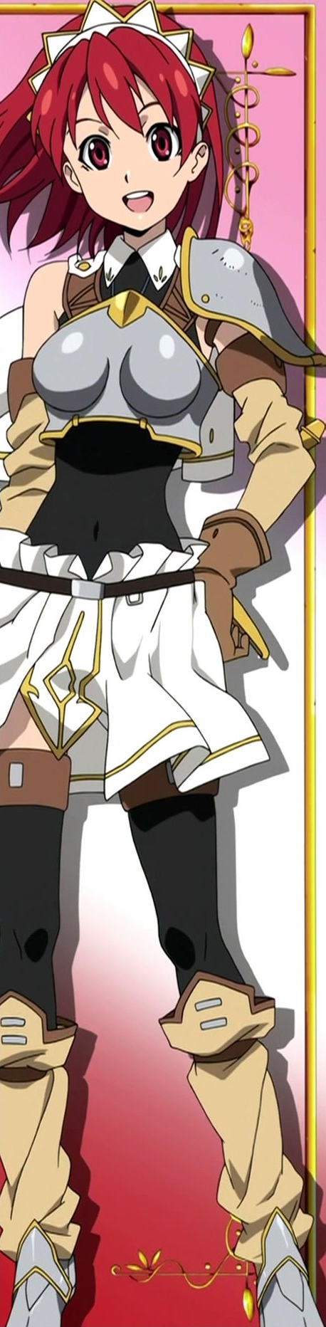 armor, cecily_cambell, cecily_campbell, highres, red_eyes, redhead, screencap, seiken_no_blacksmith