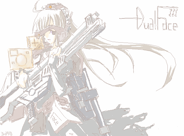 armored_core, armored_core_nexus, duel_face, genderswap, genobee, girl, gun, hier, long_hair, mecha_musume